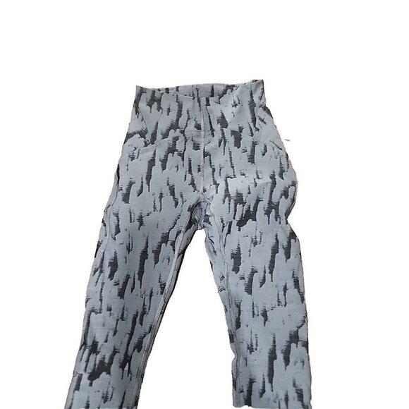 Lululemon Leggings Cropped Instill Hi-Rise Gray Black Jacquard W5elws Women's 0 - Picture 2 of 6